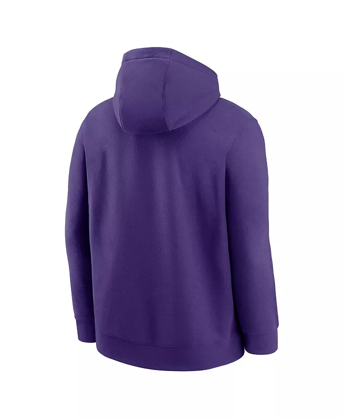 Мужская фиолетовая баскетбольная толстовка с капюшоном LSU Tigers Icon Club Fleece Nike — фото 3