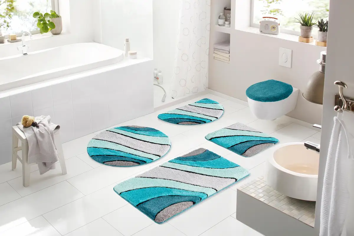 

Мой домашний коврик для ванной "Джози", высота 20 мм, с противоскользящим покрытием My home прямоугольный (55х50 см), цвет petrol