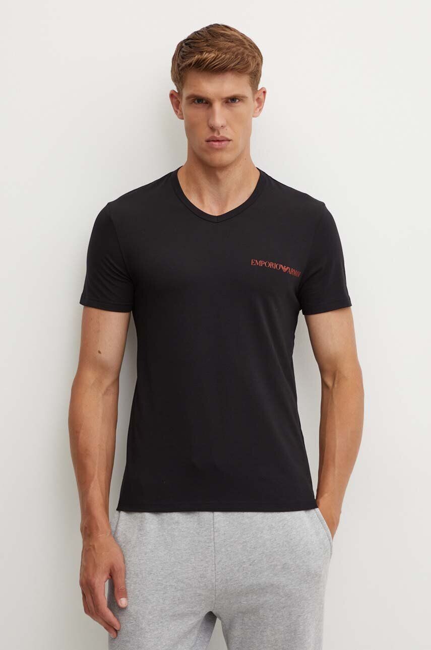 

Футболка для отдыха, 2 шт Emporio Armani Underwear, черный