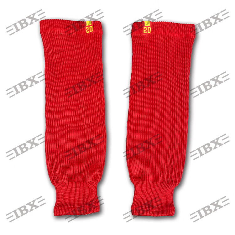 

He Jiagong Наколенники для хоккея с шайбой, детские, защита от трения, комплект с гетрами, China Red, 28 дюймов (рост 172 см+)