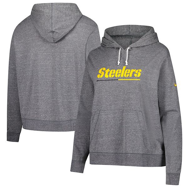 

Женский свитшот с капюшоном heather charcoal pittsburgh steelers vintage Nike