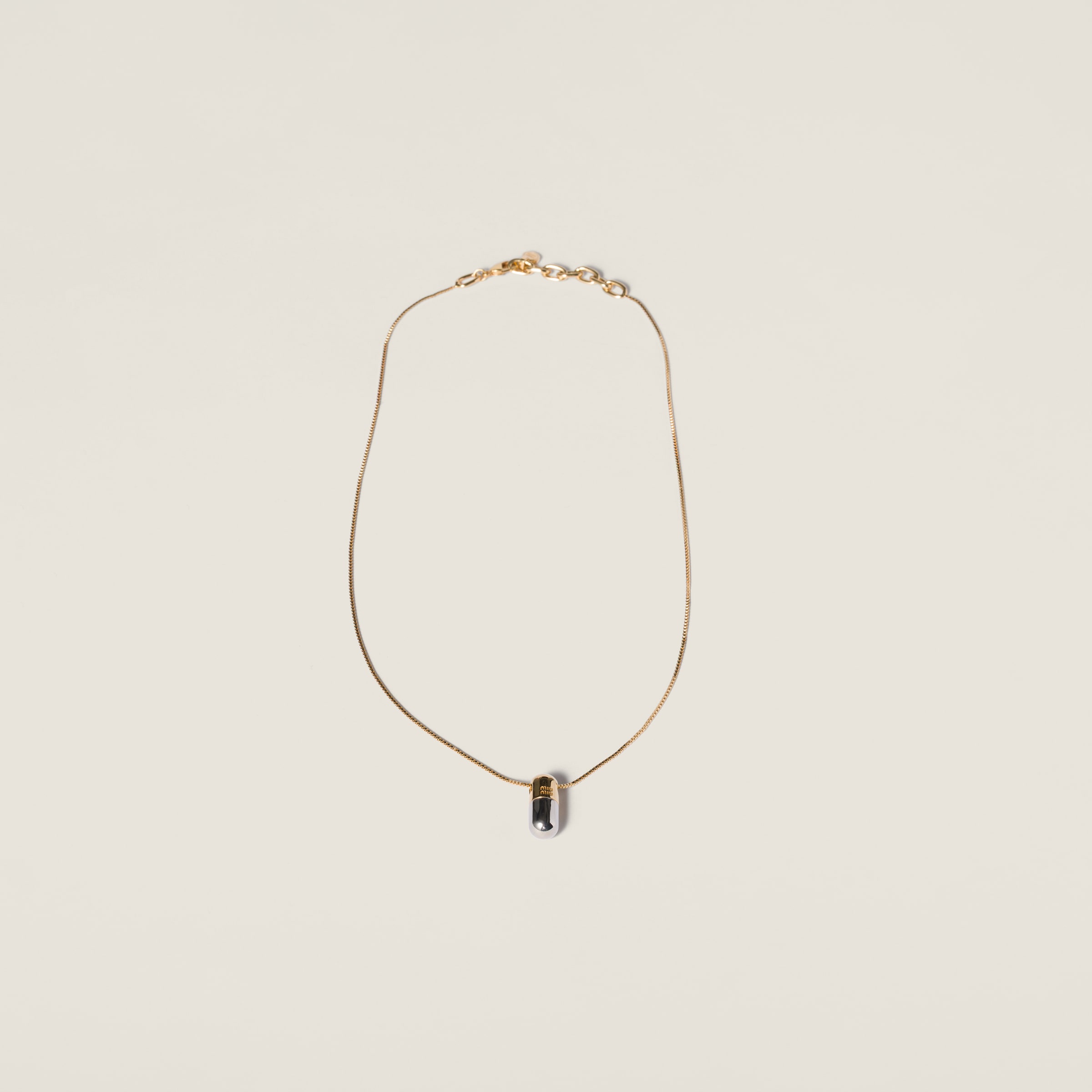 

Металлическое ожерелье MIU MIU, золото/сталь