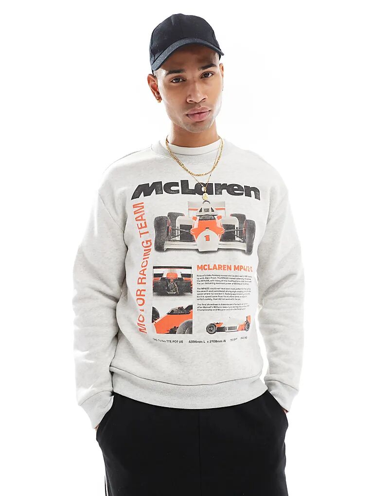 

Толстовка с принтом McLaren серого цвета Hollister