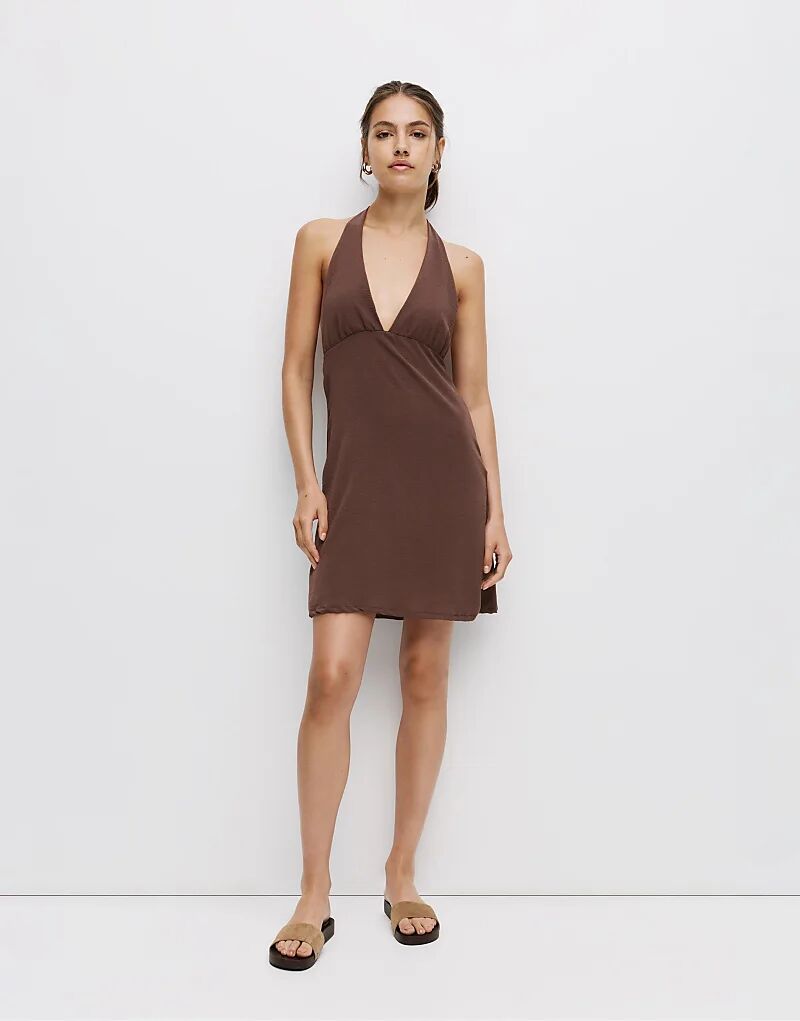 

Топ Pull&Bear с открытой спиной коричневого цвета