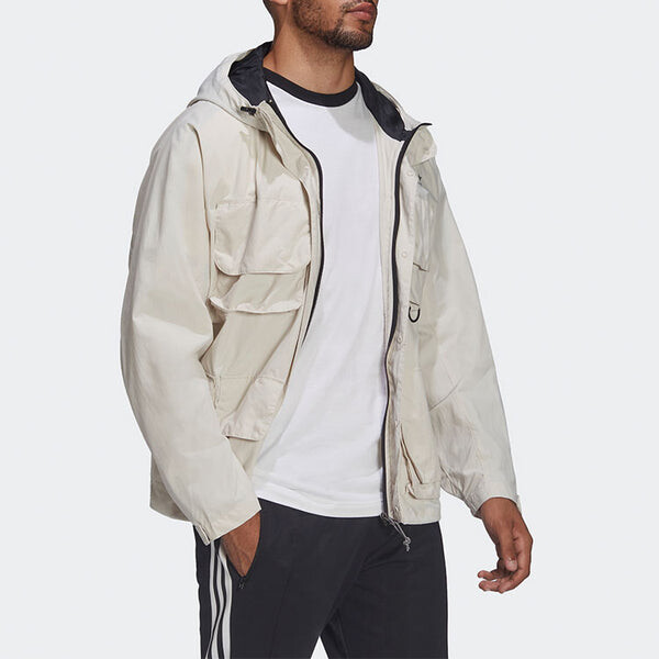 Куртка adidas originals Adv St Mp Wb Solid Color Sports Hooded Jacket White, белый — фото 4