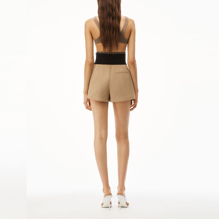 Повседневные шорты женские коричневые Alexander Wang — фото 4