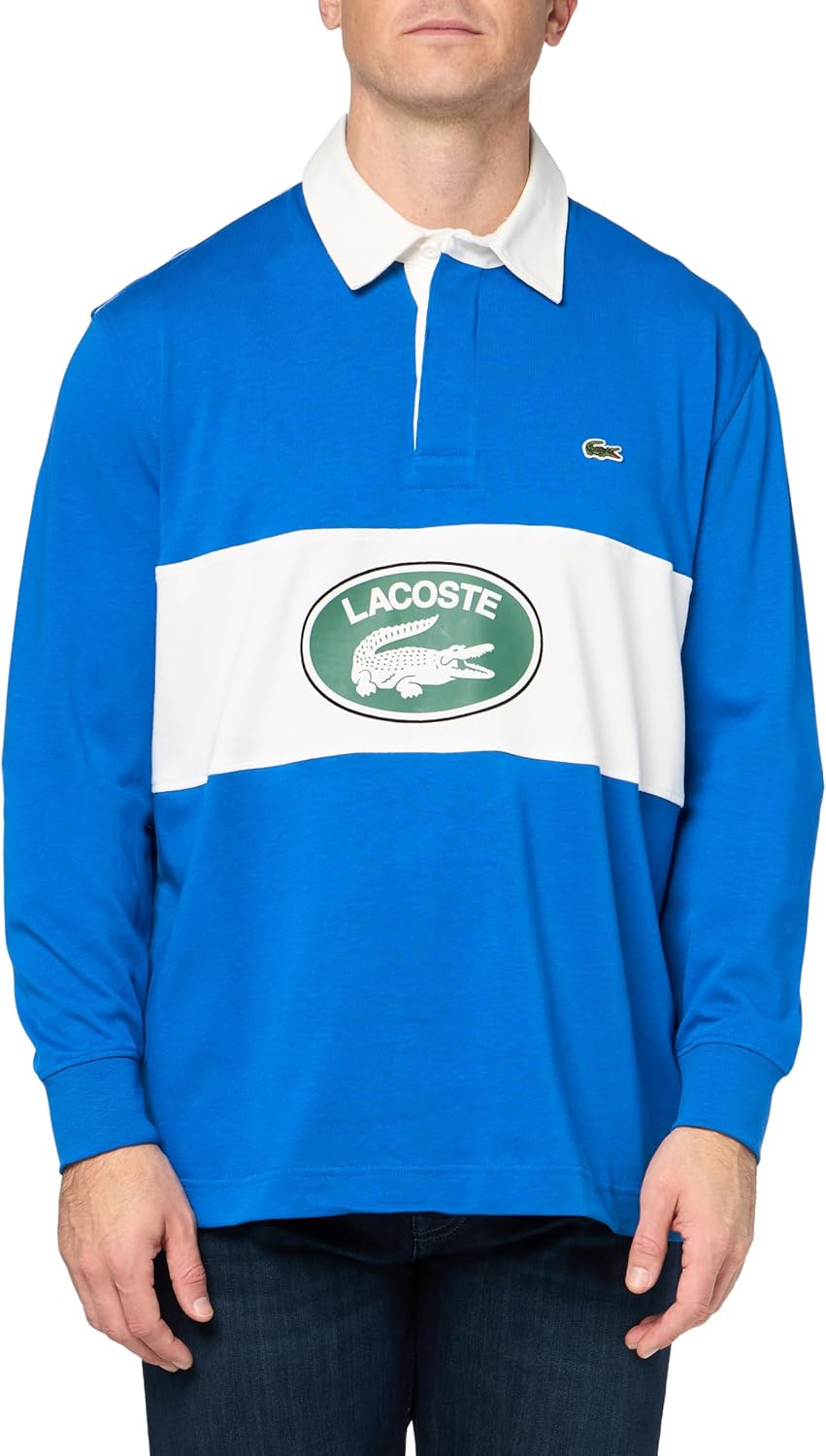 

Lacoste мужская свободная рубашка-поло с контрастным воротником, Marina