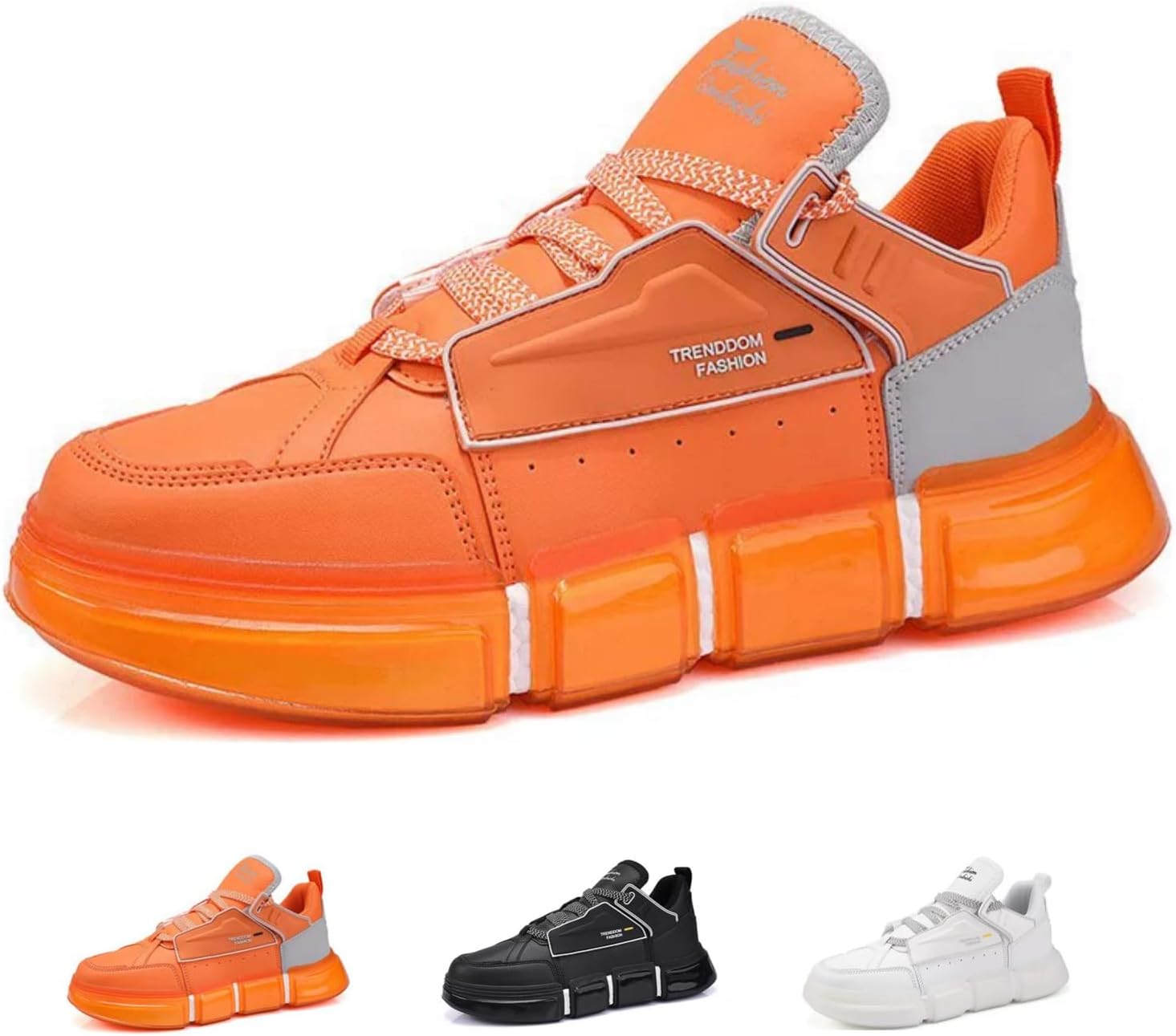 

Мужские и женские модные спортивные кроссовки MACEFIL с толстой подошвой, удобные, дышащие, повседневные, стильные и противоскользящие для бега, оранжевый
