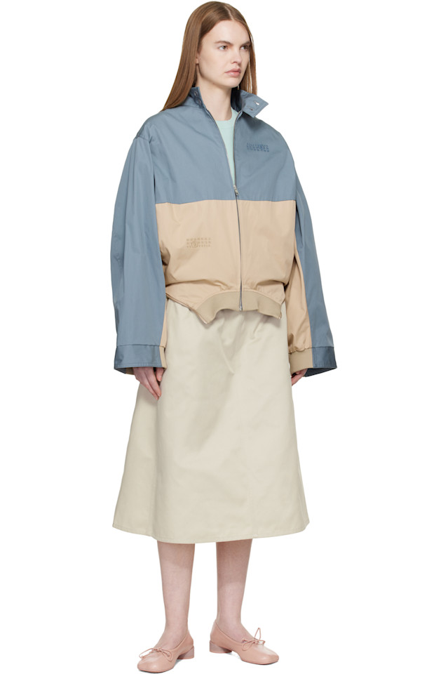 Mm6 Maison Margiela Спортивная куртка сине-бежевого цвета — фото 4