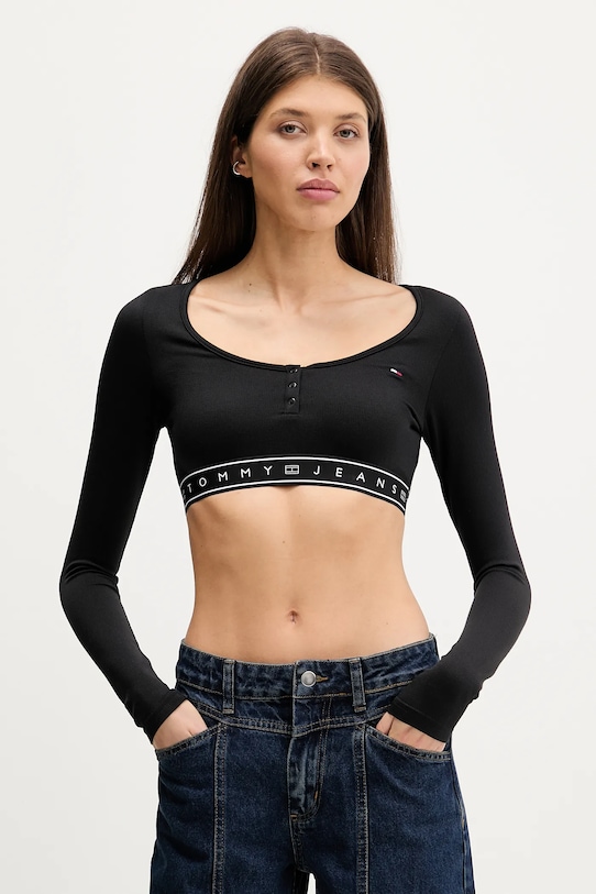 

Лонгслив Tommy Jeans, черный