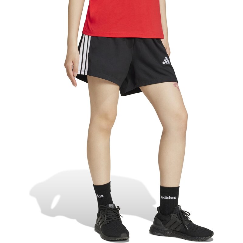 Шорты базовые, 3 полоски, хлопок Adidas, черный — фото 4