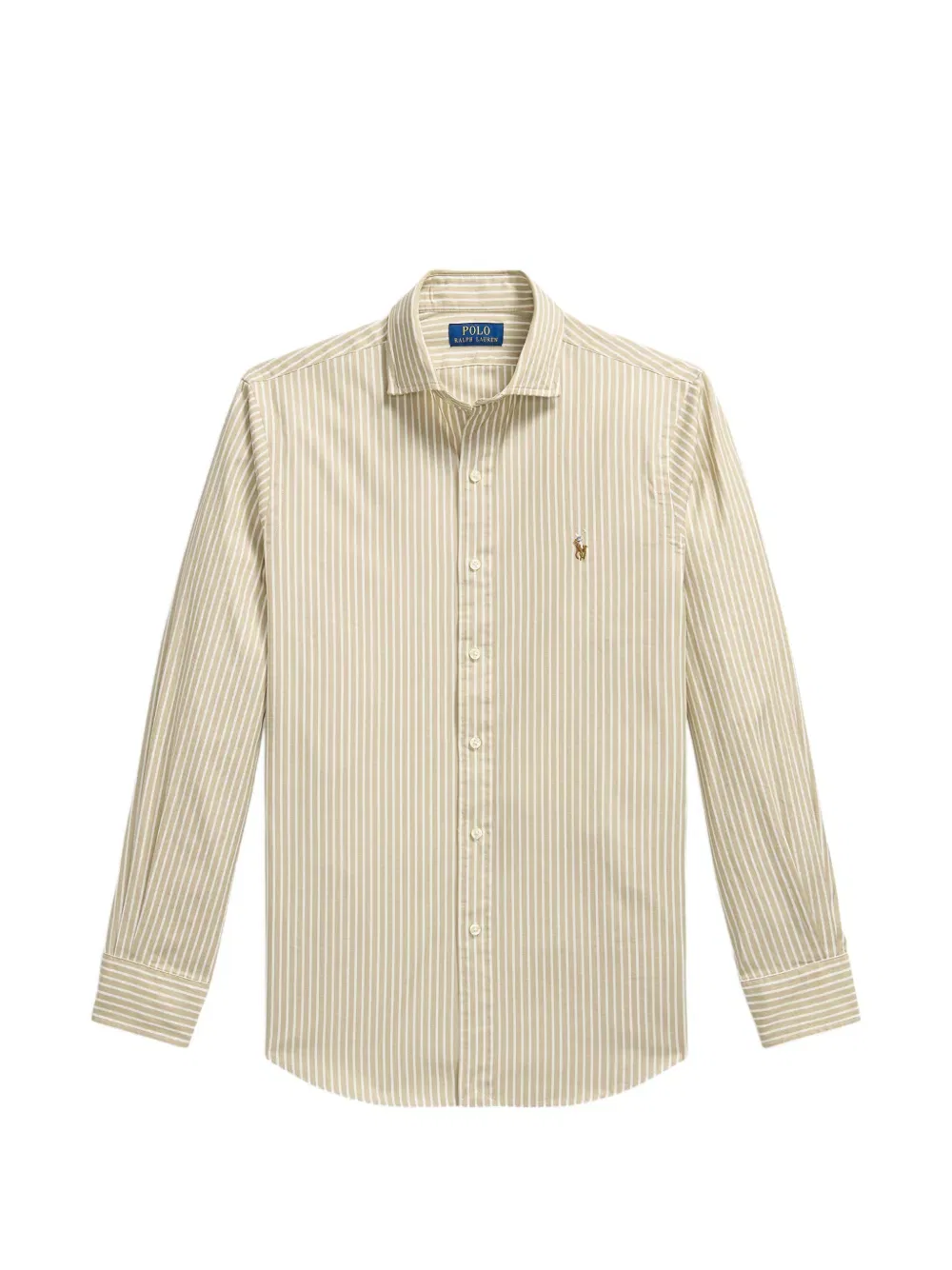 Полосатая вышитая рубашка Polo Ralph Lauren, нейтральный
