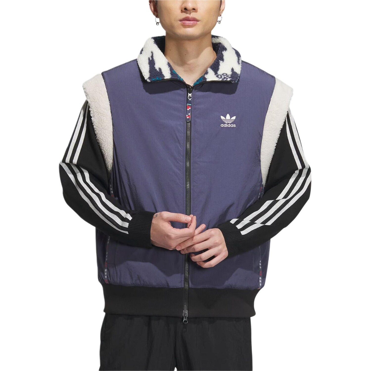 Жилет унисекс Adidas Originals REVERSIBLE FLEECE, темно-синий — фото 4