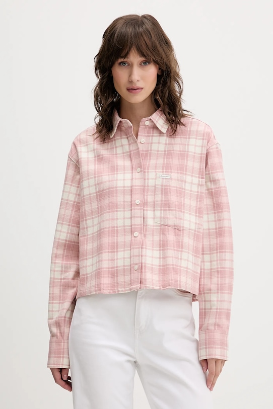 

Хлопковая рубашка Guess Jeans, розовый