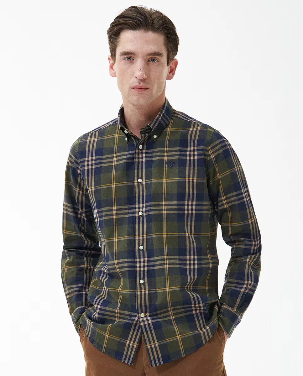 

Мужская рубашка с длинными рукавами традиционного дизайна Barbour, светло-зеленый