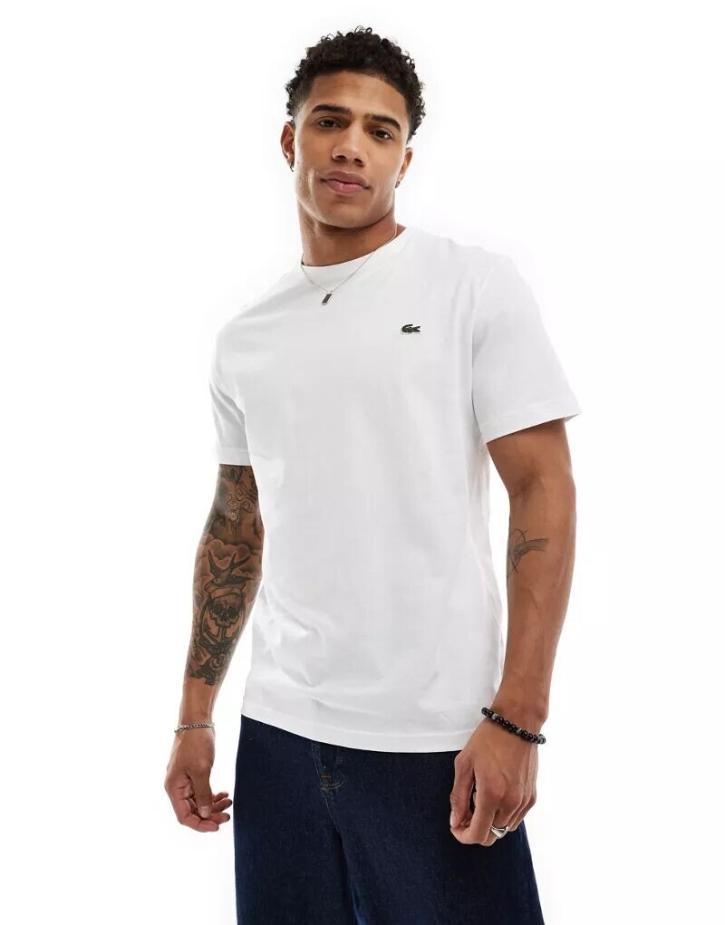 

Белая футболка с логотипом Lacoste, Серый, Белая футболка с логотипом Lacoste