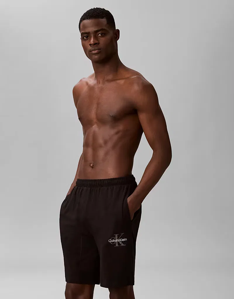 Шорты из хлопка Calvin Klein Icon Cotton Stretch для дома, черный