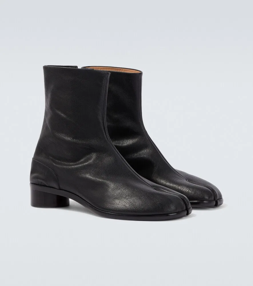 Кожаные ботильоны Tabi Maison Margiela, черный