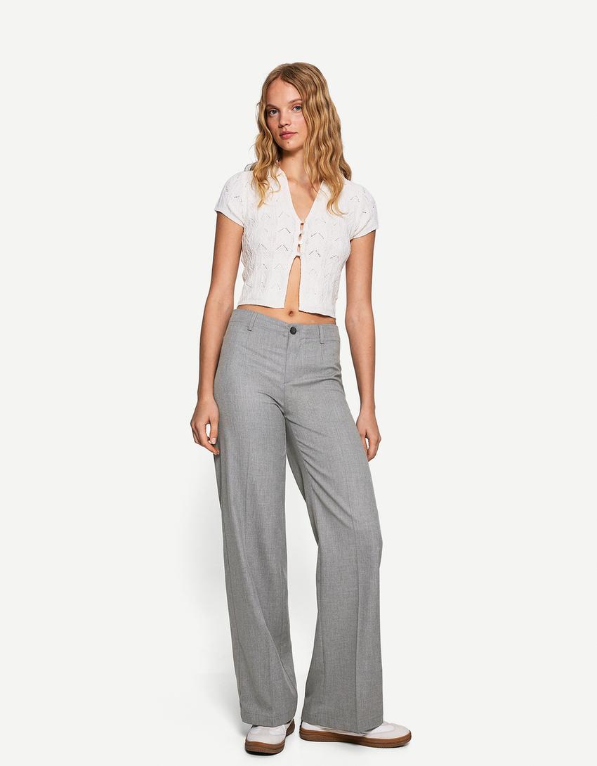 

Широкие брюки Bershka, серый