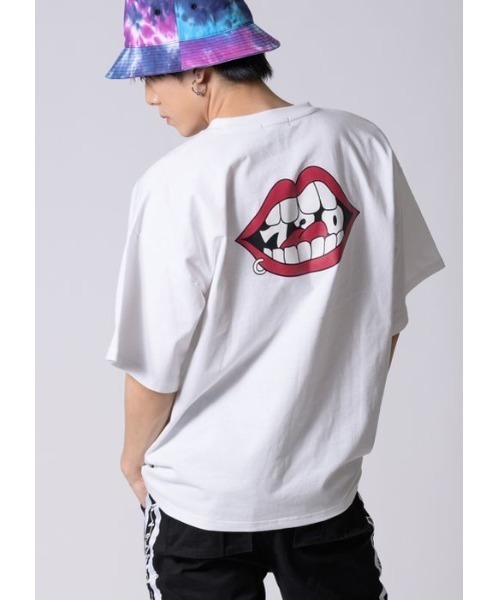 

RE730 Футболка с приспущенными плечами, логотип Нами-кун, кремовая