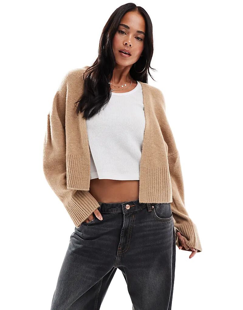 

Кардиган ASOS DESIGN бисквитного цвета, без швов