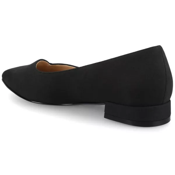 Средние и широкие женские балетки Carmin на устойчивом каблуке Journee, цвет black suede — фото 4
