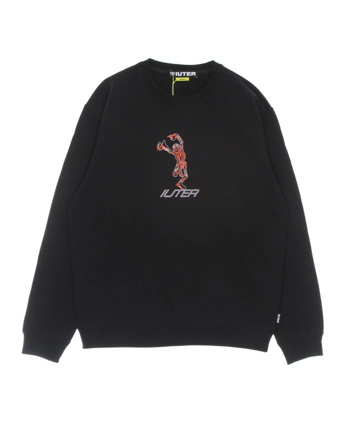 

Черная толстовка с круглым вырезом и изображением скелета Iuter, черный