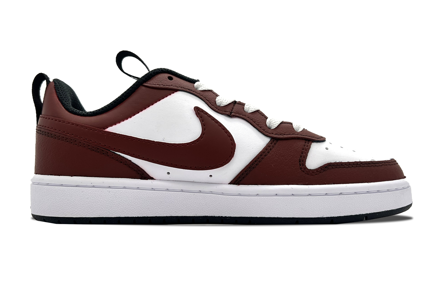 Nike Court Borough Crown устойчивые к истиранию балансировочные низкие детские скейтбординг кроссовки Burgundy для подростков — фото 3