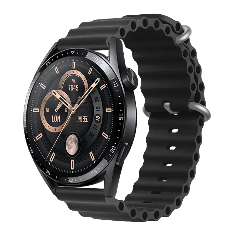 

Biaodaige Часы Strap Huawei Compatibility Silicone Material, Black