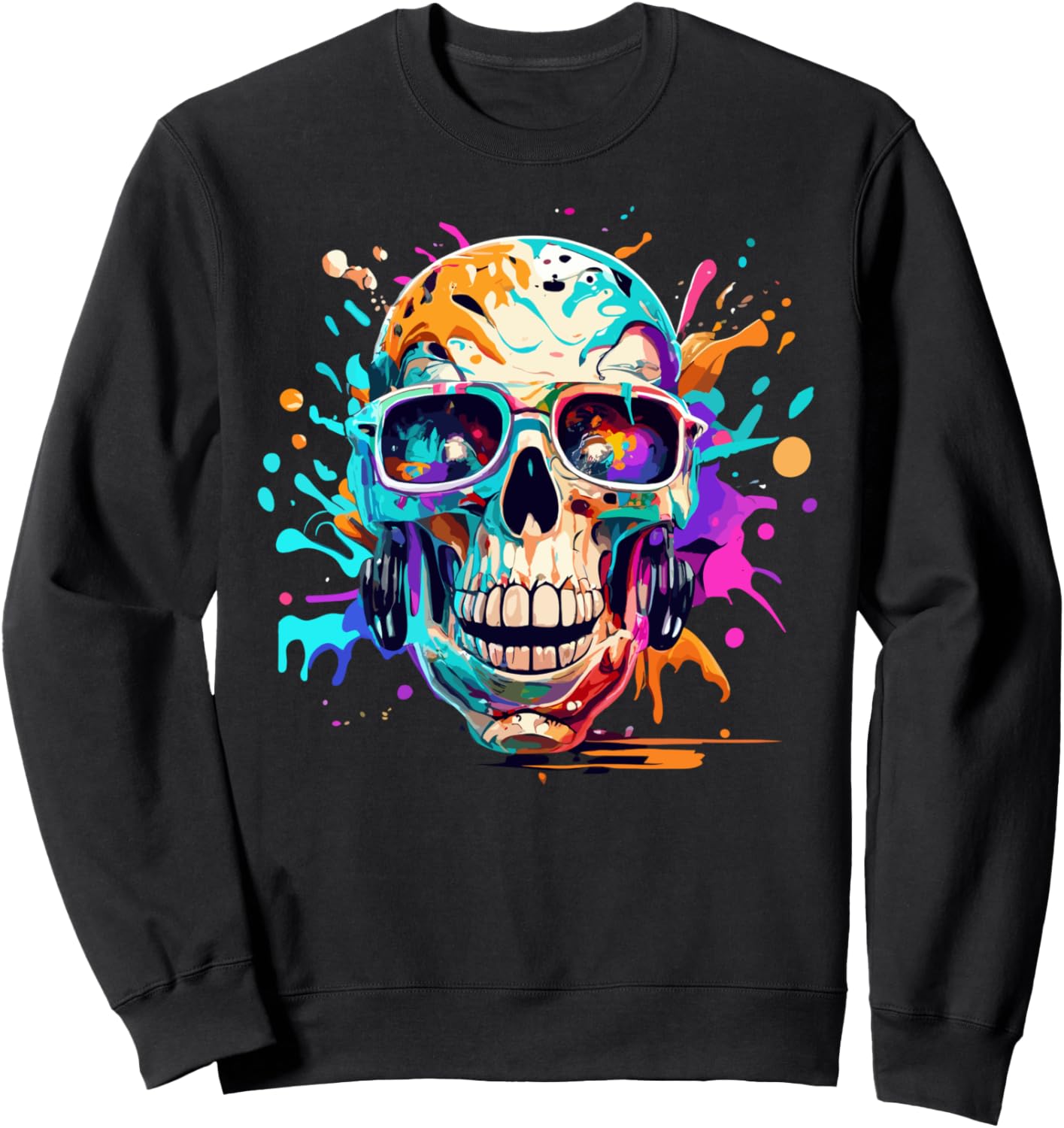 

Толстовка для подростка с изображением черепа, брызгами краски и каплями краски Video Game Controller Control All The Things, черный