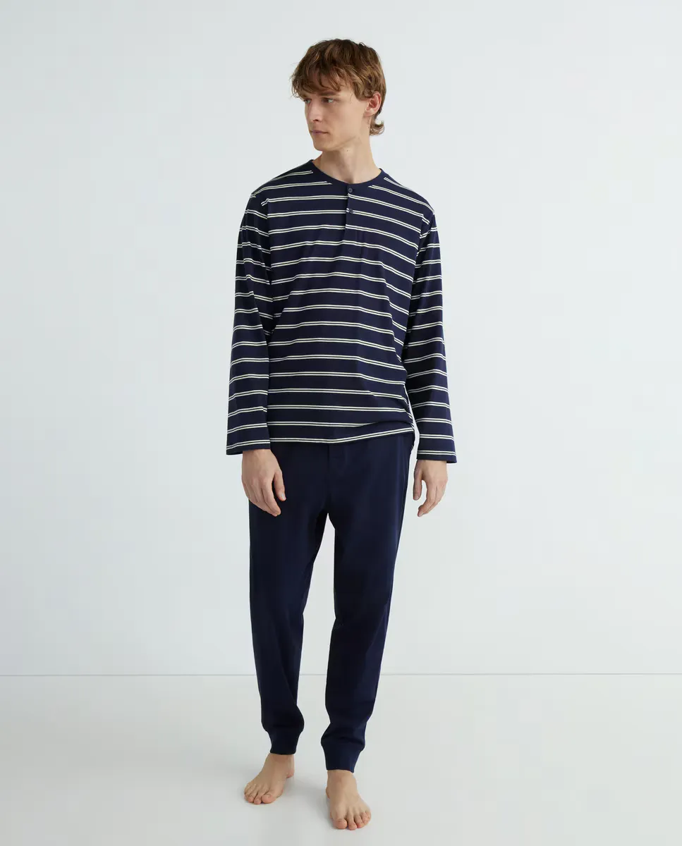 

Мужская пижама длинной вязки Dustin, тёмно-синий