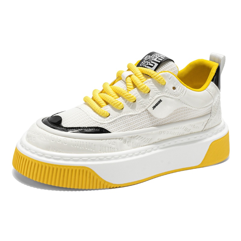 

King Jinmai Мужские скейтерские кеды низкие бело-желтые, цвет White Yellow