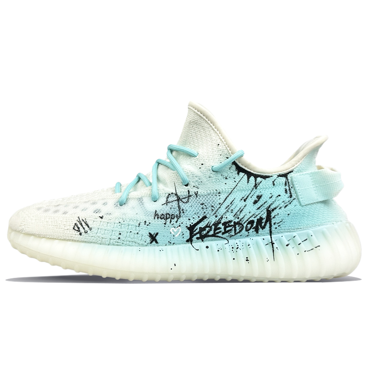 Adidas Originals Низкие повседневные кроссовки Yeezy Boost 350 V2, устойчивые к истиранию, унисекс, белые, синие