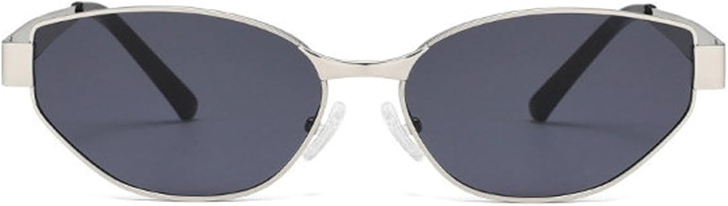 

willochra Милые овальные солнцезащитные очки для женщин и мужчин в стиле ретро, ​​металлические, «кошачий глаз», винтажные, ретро, ​​модные солнцезащитные очки 90-х, C4