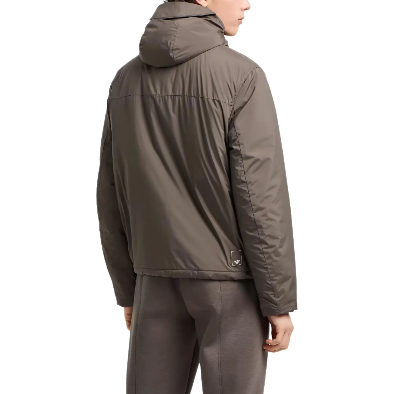 Водоотталкивающая куртка с капюшоном из нейлона EMPORIO ARMANI, серый — фото 3