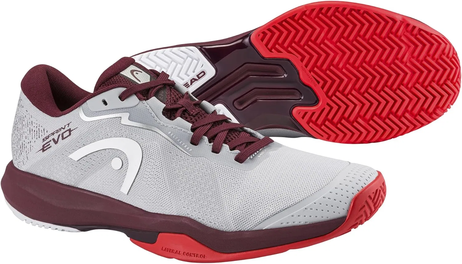 Кроссовки теннисные HEAD Sprint Evo 4.0, Light Grey/Red — фото 2