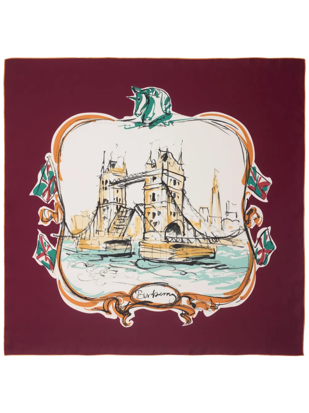 

Шарф Tower Bridge BURBERRY, красный