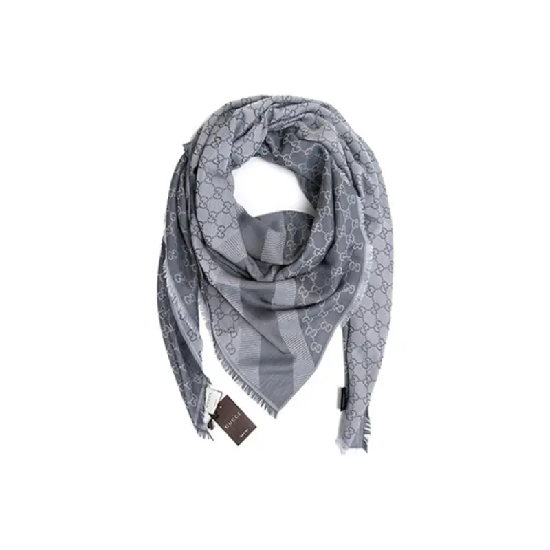 

GUCCI Вязаный шарф унисекс светло-серый, Light Gray