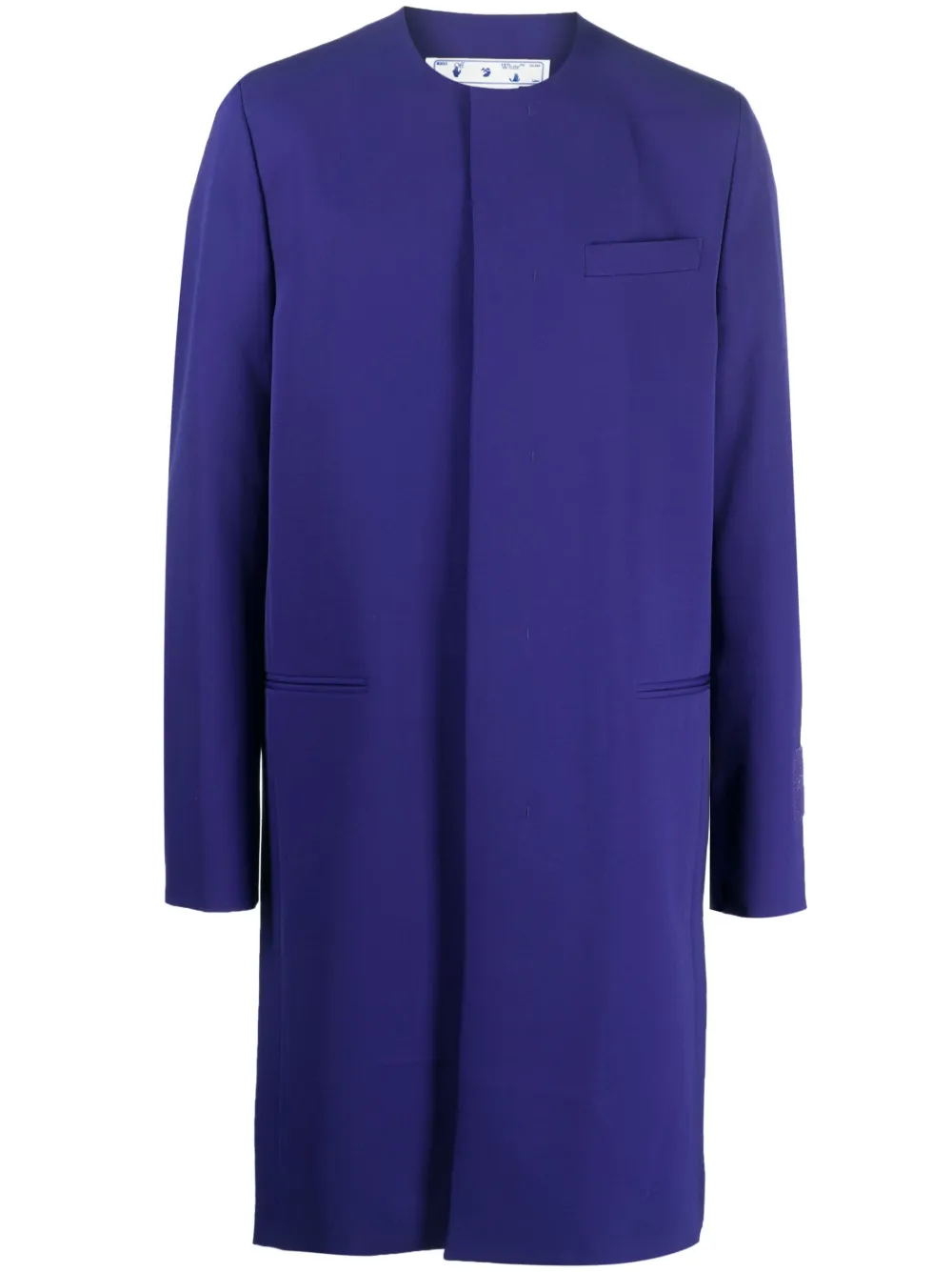 

Однобортное пальто с нашивкой-логотипом OFF-WHITE, фиолетовый