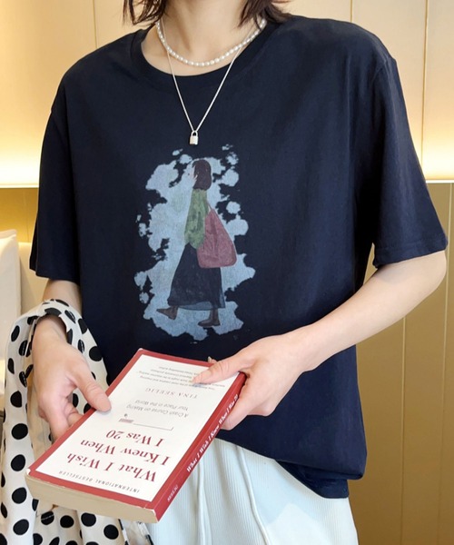 

Футболка с ретро-иллюстрацией Aimoha, темно-синий