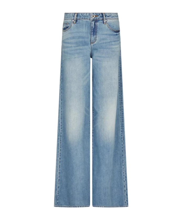 

Джинсы свободного кроя, выцветшие (с эффектом потертости). Armani Exchange, синий
