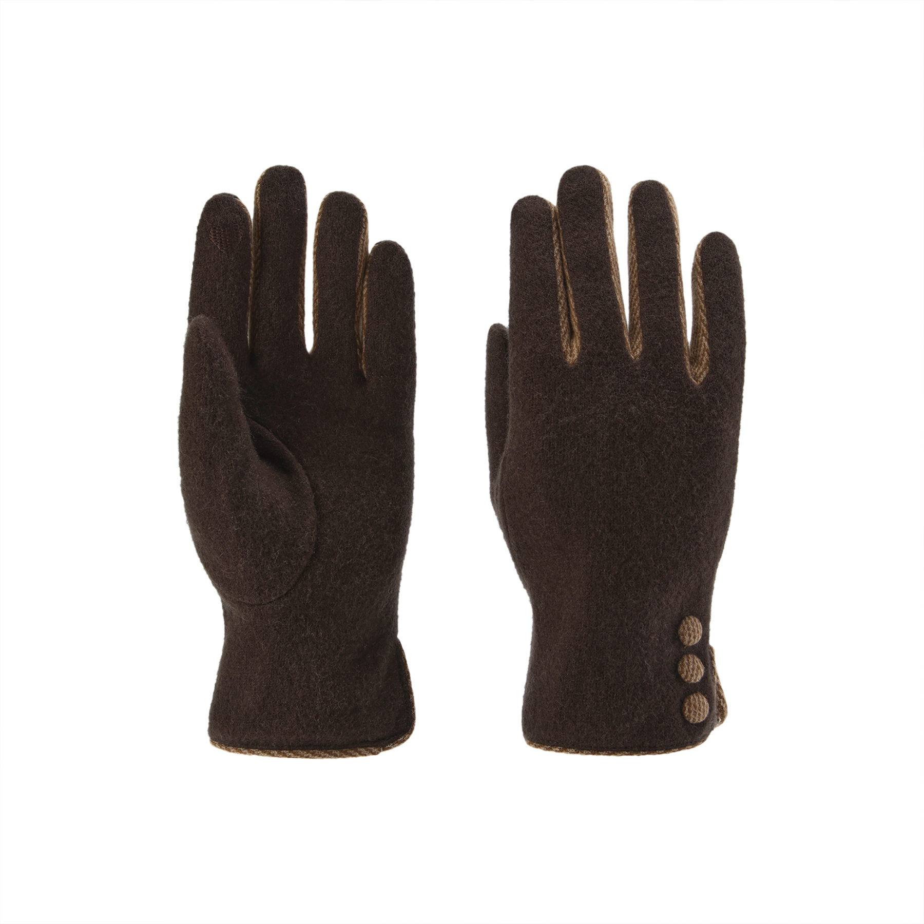 

Перчатки Women's из шерсти и кашемира с полиамидом ELLE, mocha