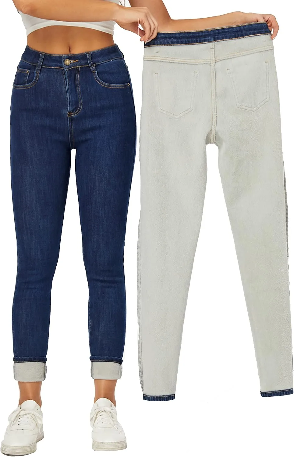 

Женские зимние джинсы Yehopere с флисовой подкладкой, скинни, высокая посадка