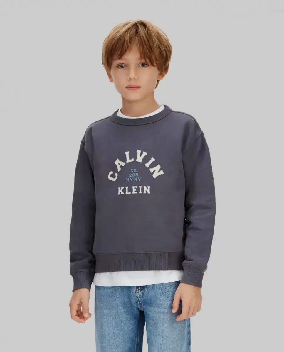 Толстовка для мальчика в стиле varsity Calvin Klein, серый