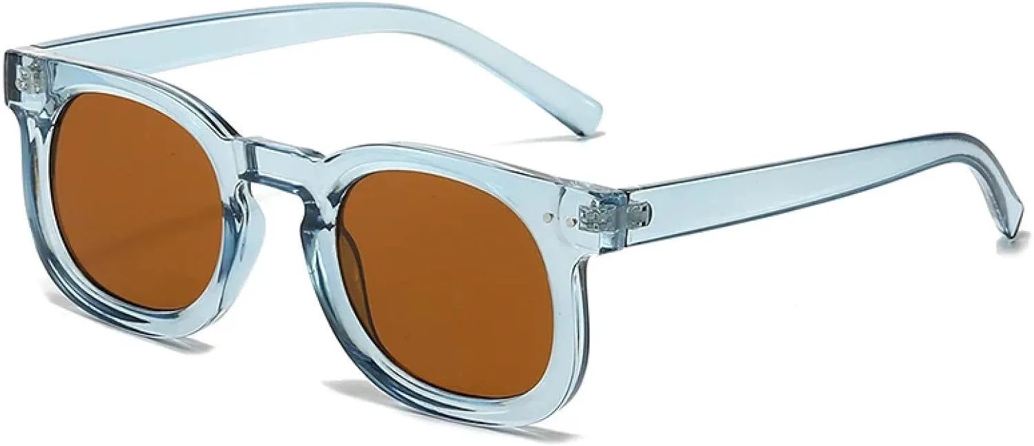 

Ретро маленькие солнцезащитные очки для женщин, модные, с прозрачным градиентом, защита от УФ-излучения UV400, для мужчин, с заклепками HHZZYVY, Blue Tea