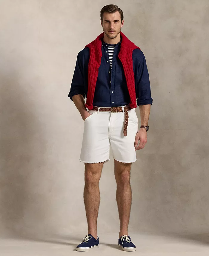 Мужская рубашка из льна Big & Tall Polo Ralph Lauren, синий — фото 4
