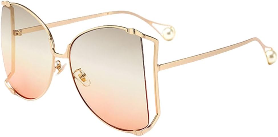 

Большие солнцезащитные очки для женщин, роскошные очки «кошачий глаз», прозрачные очки с жемчужной оправой, модные солнцезащитные очки в полуободковой оправе для женщин LVTFCO, C6