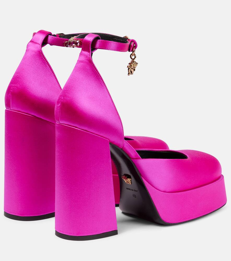 Лакированная платформа туфли на каблуке Versace, Deep Fuxia-Versace Gold — фото 3