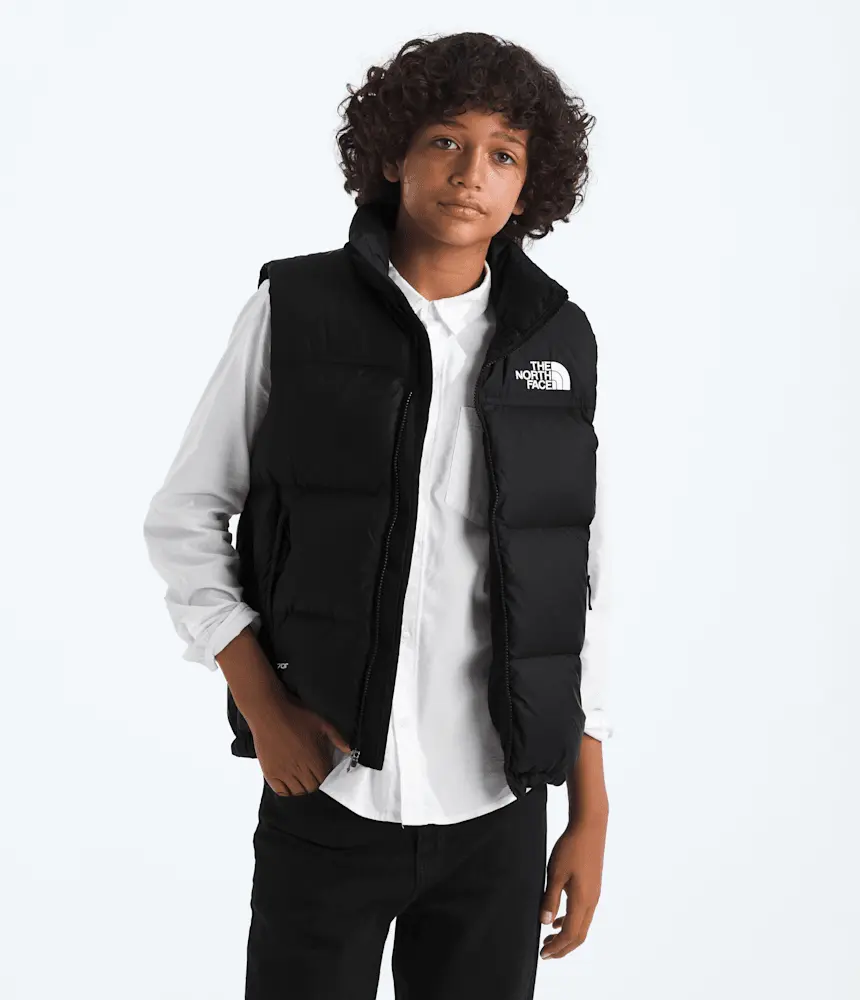 Жилет Nuptse Retro 1996 для мальчиков и девочек The North Face, TNF Black/TNF Black/Recycled down — фото 2