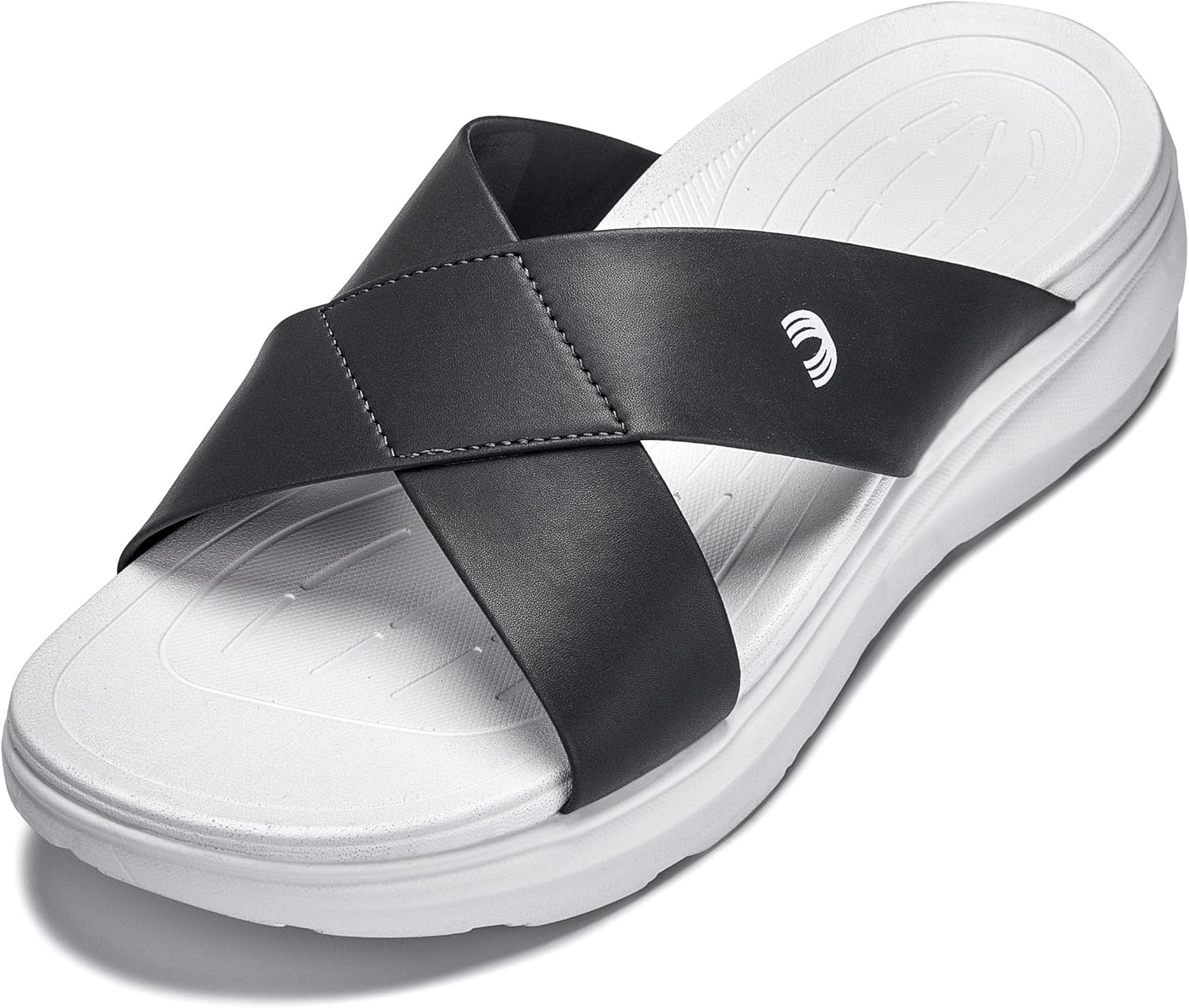 

Мужские невидимые обувные платформы CALTO - черные/матовый черный, ультралегкие сандалии на липучке для комфорта - увеличение роста на 5 см - X1652 - размер 11 D(M) US